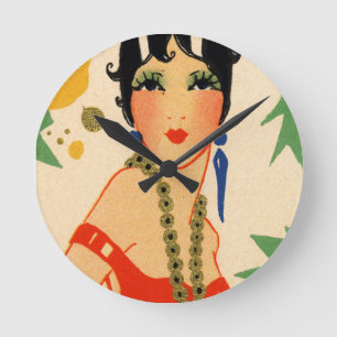Relógio Redondo Vamp do art deco, Flapper do 1920