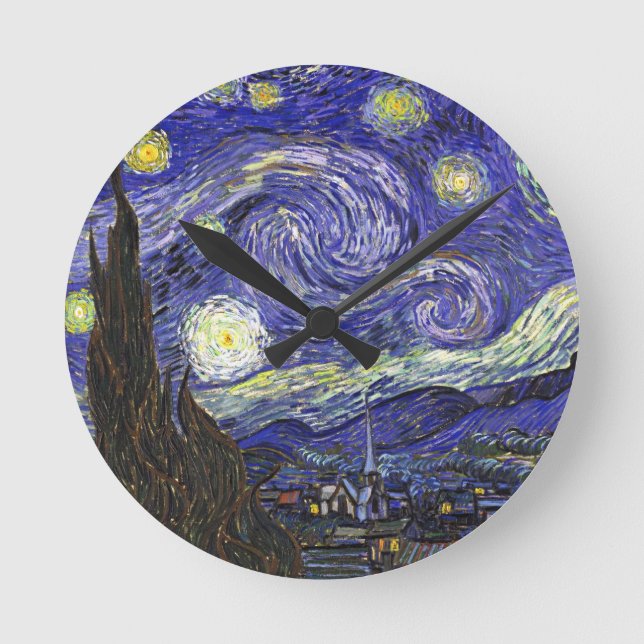 Relógio Redondo Van Gogh Starry Night (Frente)