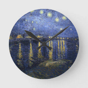 Relógio Redondo Van Gogh Starry Night Sobre O Rhone