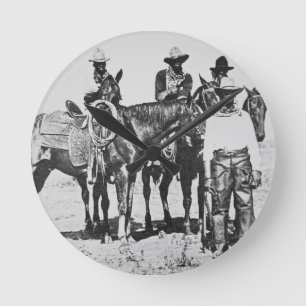 Relógio Redondo Vaqueiros pretos em Bonham, Texas, c.1890 (foto de