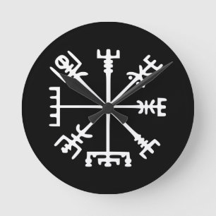 Relógio Redondo Vegvísir (Viking Compass)