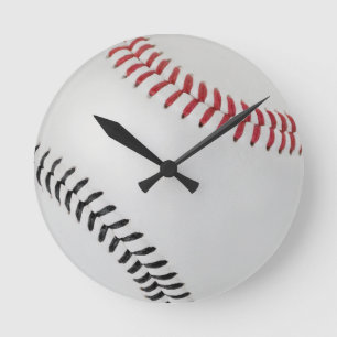 Relógio Redondo Ventilador do Baseball_tastic_Color Laces_rd_bk