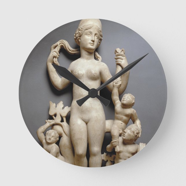 Relógio Redondo Venus com putti, um triton e um golfinho, romanos, (Frente)