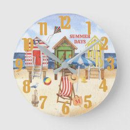 Relógio Redondo Verão na Shore Beach Water