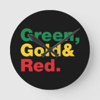 Verde, Dourado e Vermelho.