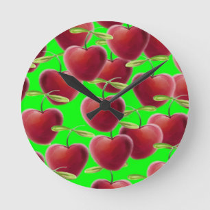 Relógio Redondo verde limão Cherry Splash