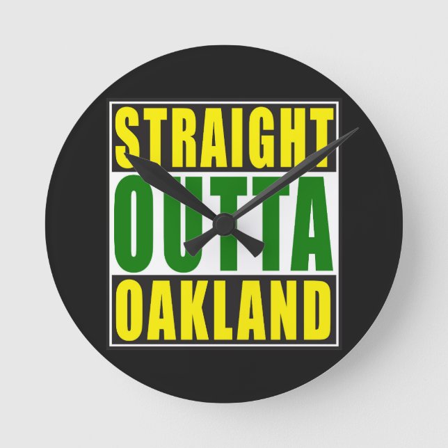 Relógio Redondo Verde reto de Outta Oakland (Frente)