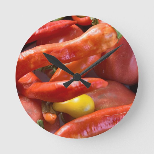 Relógio Redondo Vermelho em chamas (Frente)