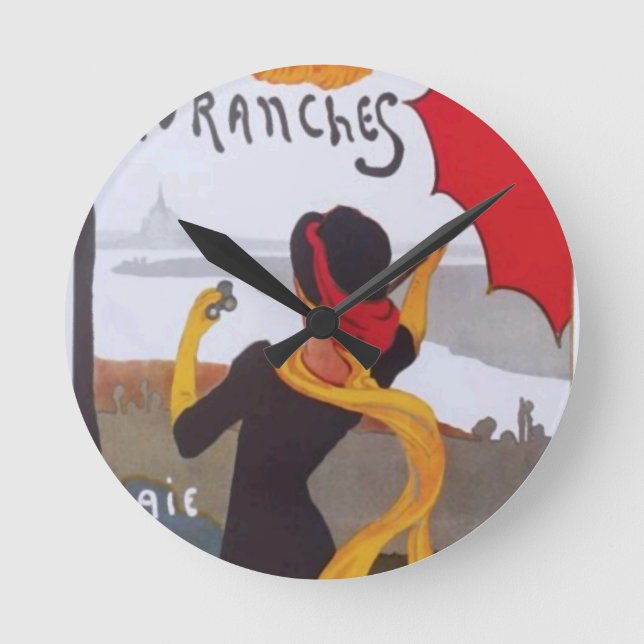 Relógio Redondo Viagem francês Vintage Ad 1910 (Frente)