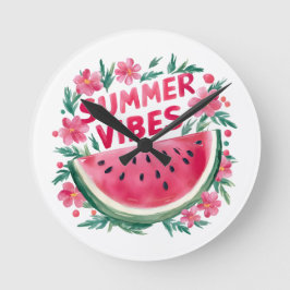 Relógio Redondo Vibrações de Verão
