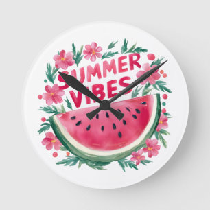 Relógio Redondo Vibrações de Verão