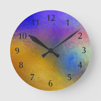 Relógio Redondo Vidro manchado, janela brilhante transparente e co
