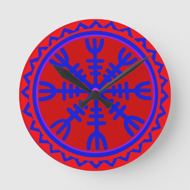Relógio Redondo Viking Helm of Awe Wall Clock (Frente)