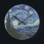 Relógio Redondo Vincent van Gogh| A Noite Estelar, junho de 1889<br><div class="desc">Starry Night,  junho de 1889 (óleo na canvas),  Gogh,  Vincent van (1853-90) / Museum of Modern Art,  New York,  USA / The Bridgeman Art Library (Biblioteca de Arte de Bridgeman)| Número da coleção de imagens: XOS702746</div>