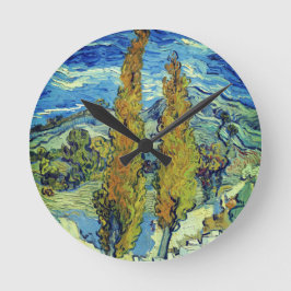 Relógio Redondo Vincent Van Gogh Dois Poplars em Santo-Rémy