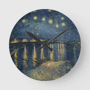 Relógio Redondo Vincent van Gogh   Starry Night Over the Rhone