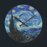 Relógio Redondo Vincent Van Gogh Starry Night Vintage<br><div class="desc">Vincent Van Gogh Starry Night Vintage Relógio de Belas Artes</div>