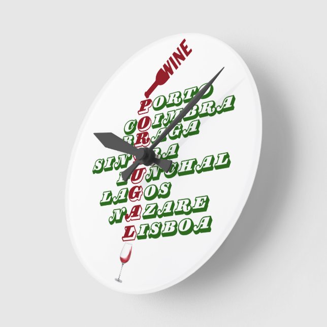 Relógio Redondo Vinhos de Portugal Vinhos de Muro de Portugal (Ângulo)