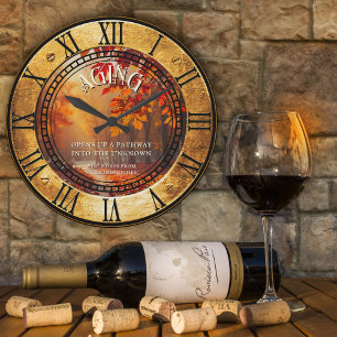 Relógio Redondo Vintage Aging Fall Deixa Caminho da Floresta