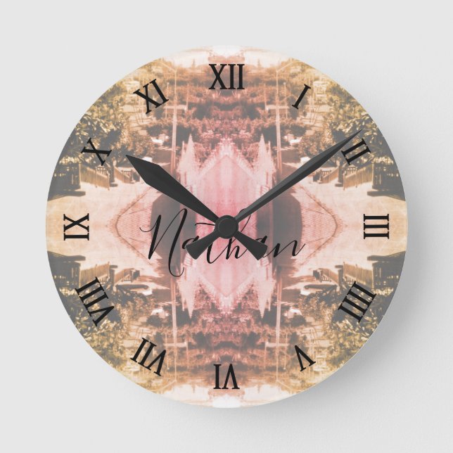 Relógio Redondo Vintage Algeria Algiers district overview (Frente)