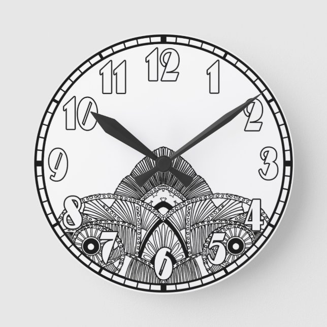 Relógio Redondo Vintage Art Deco (Frente)