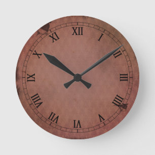 Relógio Redondo Vintage Brown Clock