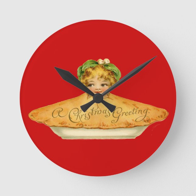 Relógio Redondo Vintage Child & Pie (Frente)