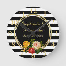 Vintage Floral Black and White Strike Personalizad