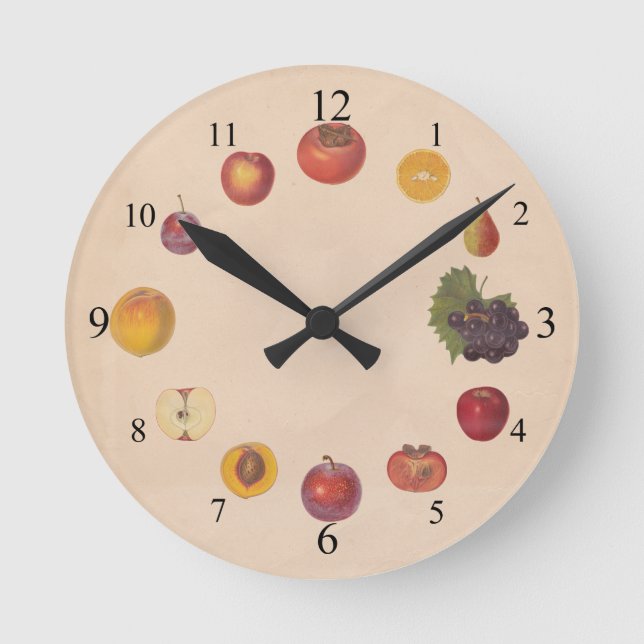 Relógio Redondo Vintage Fruta Wall Clock (Frente)