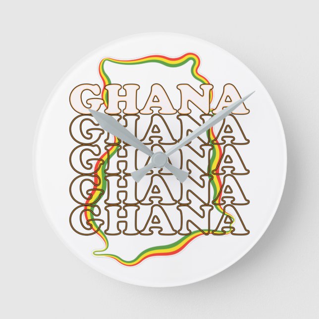 Relógio Redondo Vintage Gana - Mapa Souvenir (Frente)