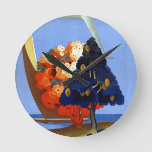 Relógio Redondo Vintage Garda Italy Europe Air Viagem