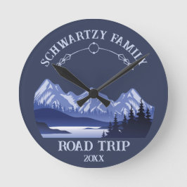 Relógio Redondo Vintage Mountain Sunset lago ao ar livre Retretar 