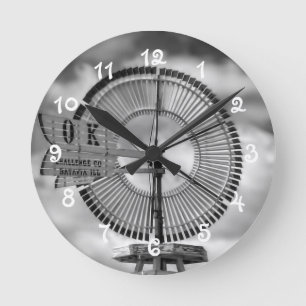 Relógio Redondo Vintage Old Antique Windmill -Clock