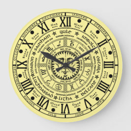 Relógio Redondo Vintage Pagan Wheel of the Year Clock