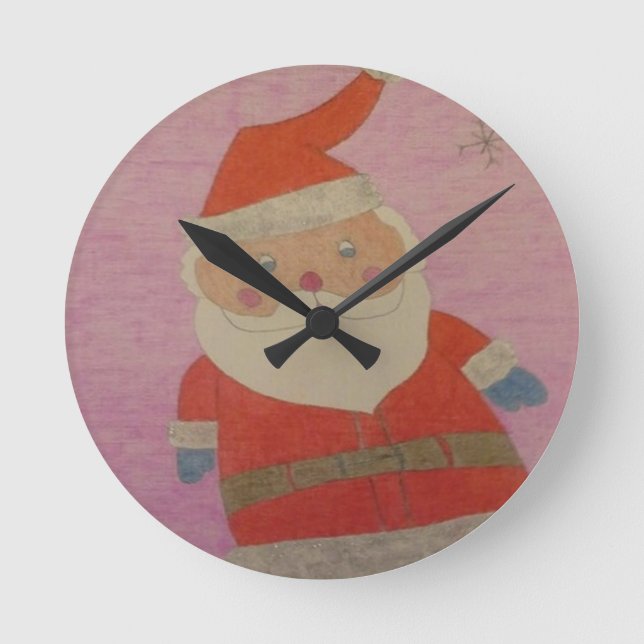 Relógio Redondo Vintage Papai Noel (Frente)