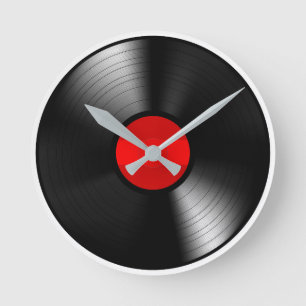 Relógio Redondo Vintage Record Wall Clock