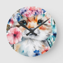 Relógio Redondo Vintage retro fofo design para crianças