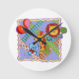 Relógio Redondo Vintage Safari Animals Clock