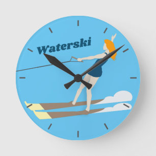 Relógio Redondo Vintage-style Waterski