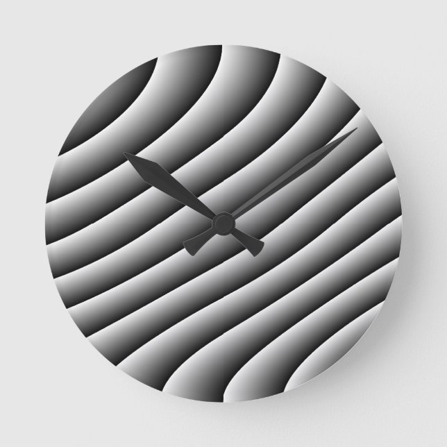 Relógio Redondo Vintage Wavy Lines Wall Clock (Frente)
