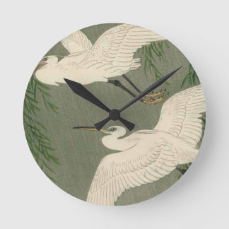 Relógio Redondo Vintage White Birds Wall Clock