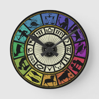 Relógio Redondo Vintage Zodiac Wheel