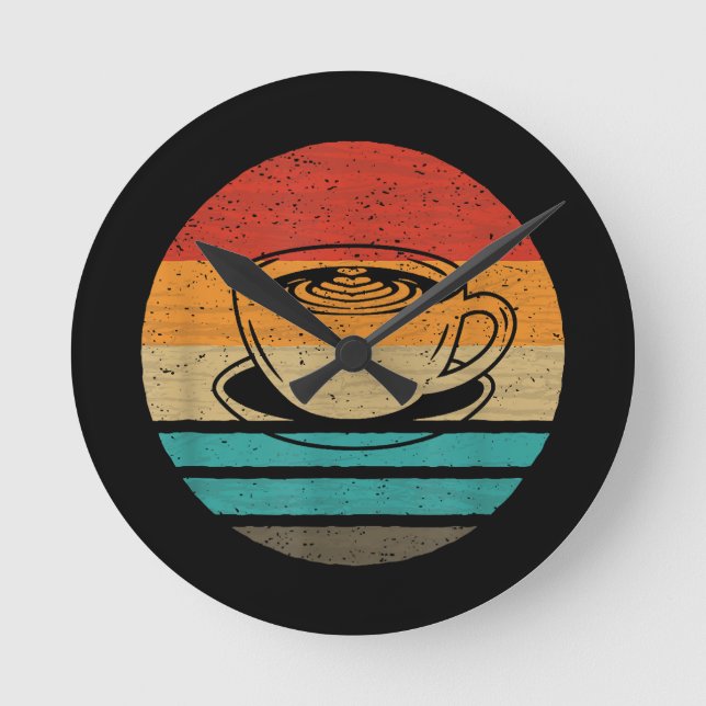 Relógio Redondo Vintagem do Estilo de Retro Café (Frente)
