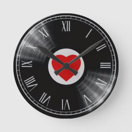 Relógio Redondo Vinyl record and music elements Watch