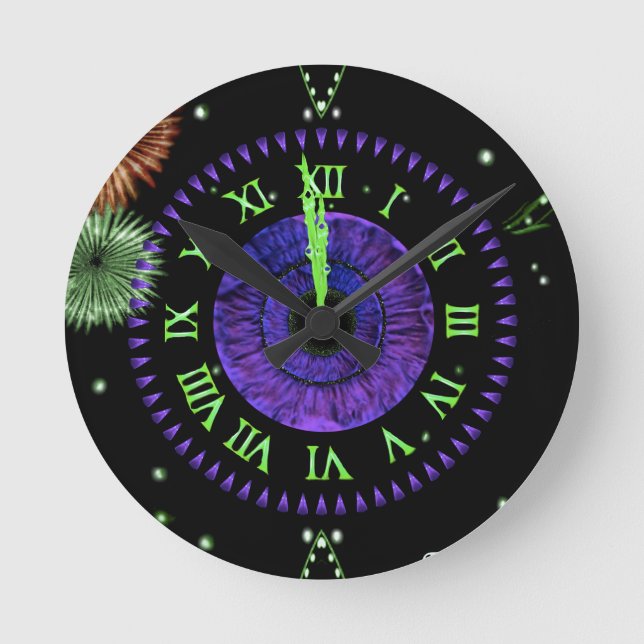 Relógio Redondo Violet Midnight Clock  (Frente)