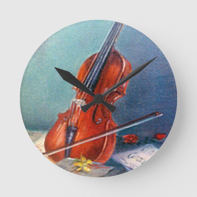 Relógio Redondo Violín/Violin (Frente)