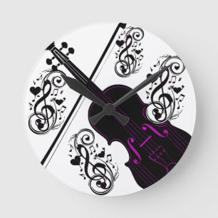 Relógio Redondo Violino,Amor balançando_
