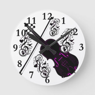 Relógio Redondo Violino, eu estou balançando o _