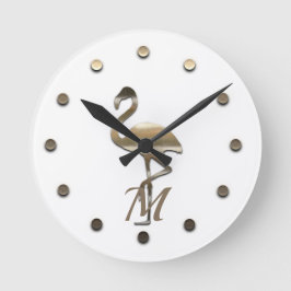 Relógio Redondo Vista de Férias Douradas