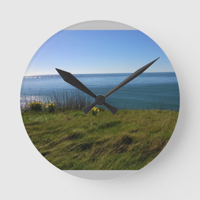 Relógio Redondo Vista do Farol de Cabo Desapontado, WA (Frente)